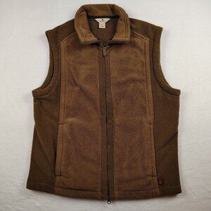 Woolrich Brown Fleece Zip Up Two Tone Gilet Vest Mens Medium